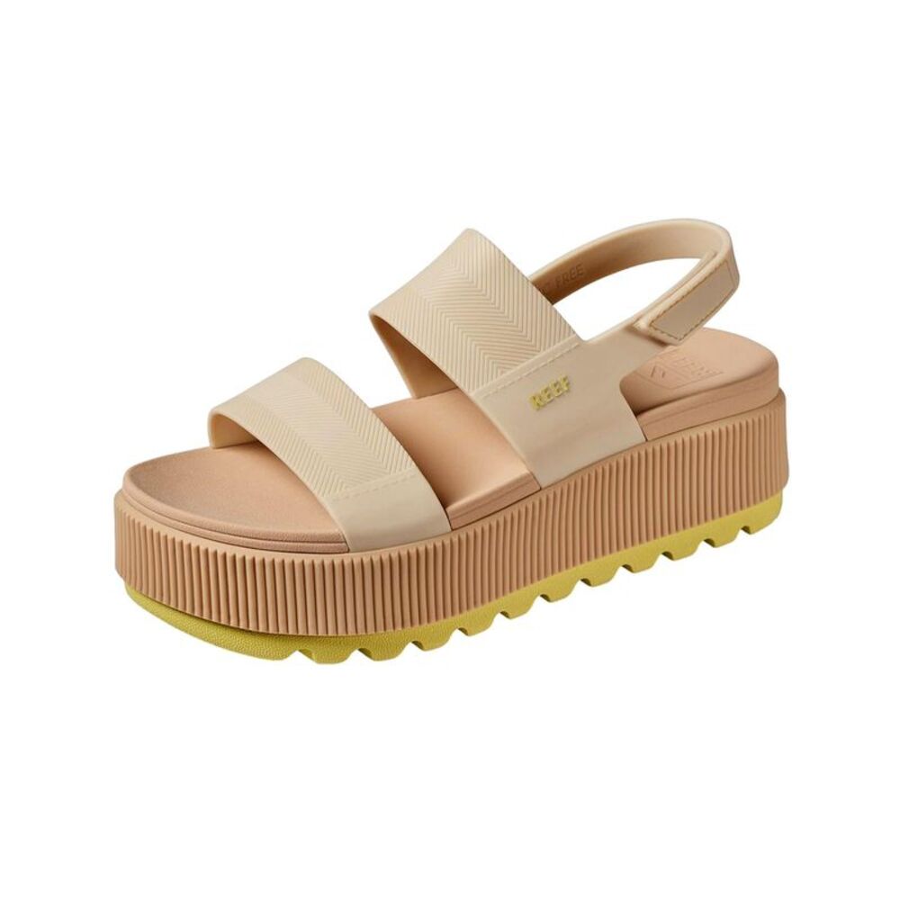 Reef Women's Platform Sandals in Nude with Yellow Outsole